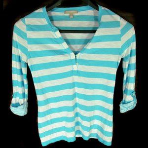 Banana Republic Shirt Size XS Blue White Stripes